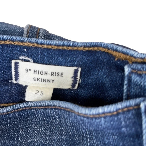 Madewell 9” High Rise Skinny Jeans in York Wash Rip and Repair Edition Size 25 - Picture 11 of 11